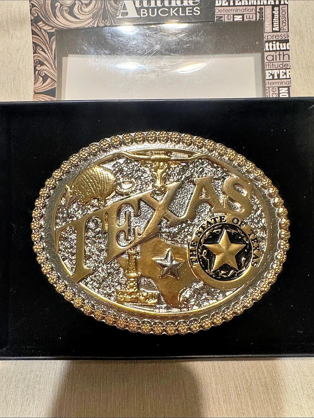Montana Silversmiths Texas State Heritage Attitude Belt Buckle